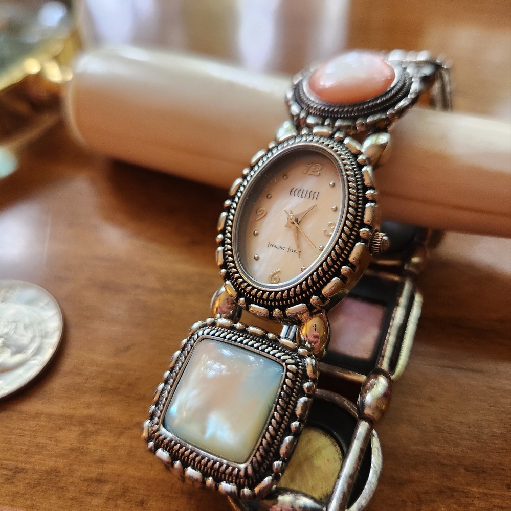Sundance Watch Bracelet Sterling Silver Mother of Pearl